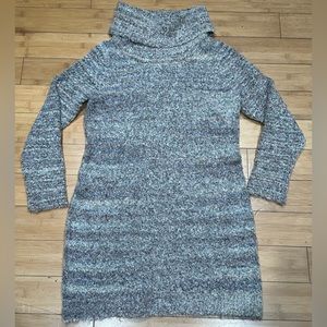 Rachel Zoe Chunky Knit Sweater Dress Women’s Size XL Cowel Neck Midi Cozy Tan